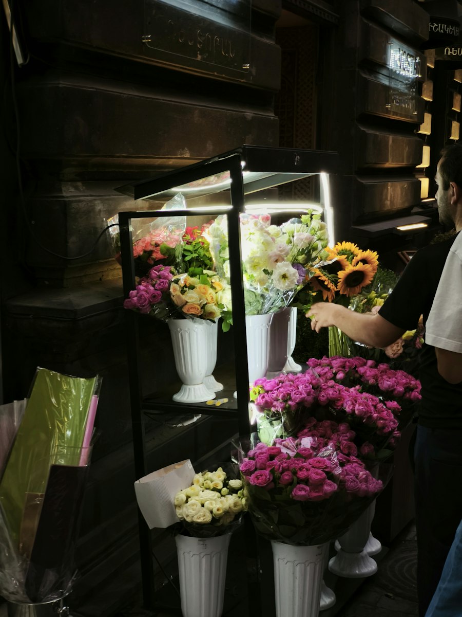 Inside a flower shop